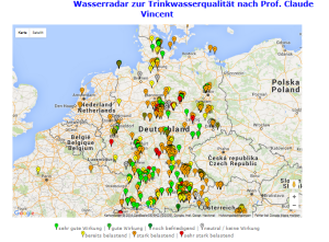 Der Wasseradar der Wassertankstellen e.V. zeigt Wasserqualitäten in ganz Deutschland.