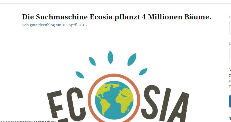 Guten Ideen Blog Ecosia Bäume Pflanzen