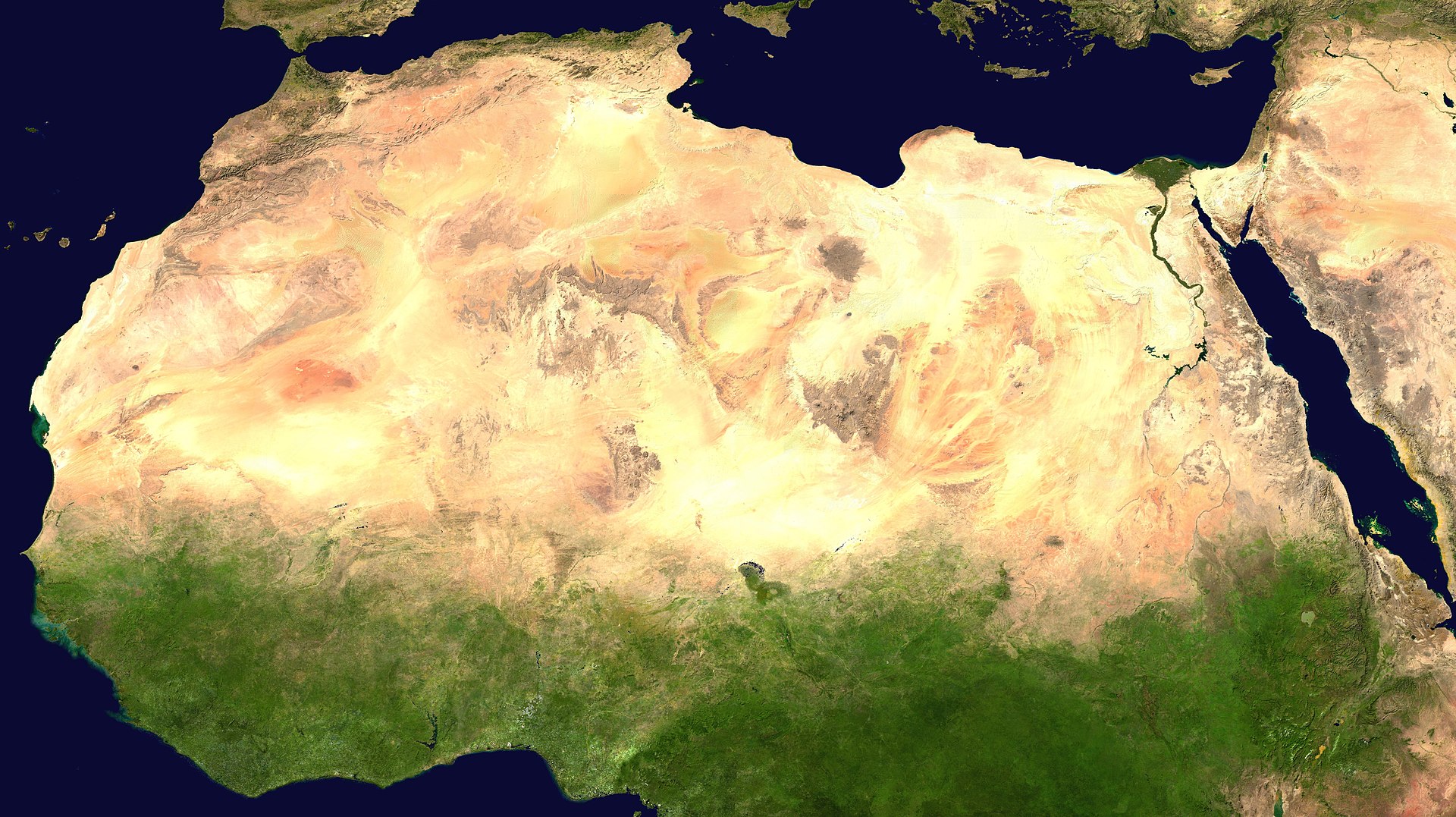 The Sahara Great Green Wall Afrika. Photo by NASA. Public Domain.