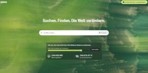 Die Startseite von Ecosia. Bild: Screenshot Gib