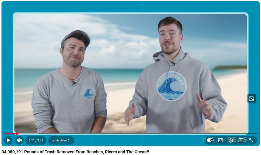 Mark Rober und Mr Beast von Teamseas. Screenshot YT Gib!